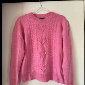 Women’s 100% Cashmere Pink Cable Knit Sweater